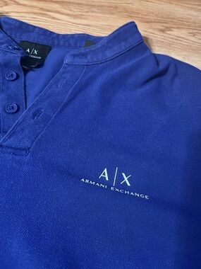 Armani Exchange Royal Blue Polo with A|X Chest Logo Sz L